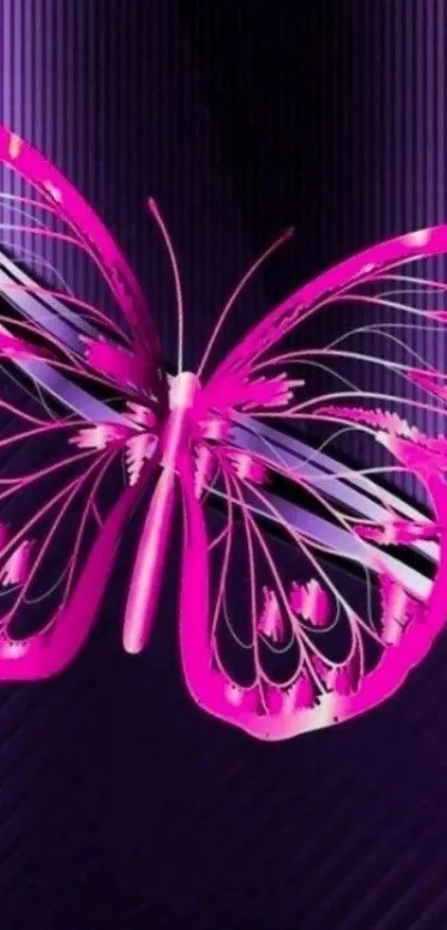 Vibrant purple and pink butterfly wallpaper with abstract design.