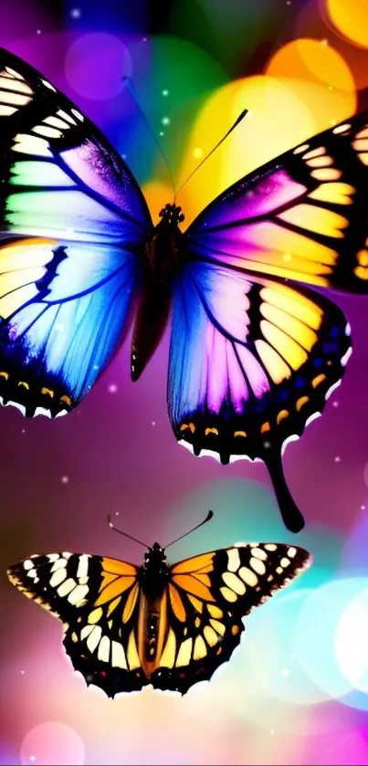 Vibrant butterfly wallpaper with colorful, intricate details.