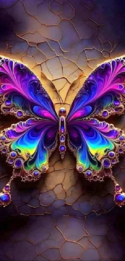 Vibrant butterfly wallpaper with colorful abstract design.