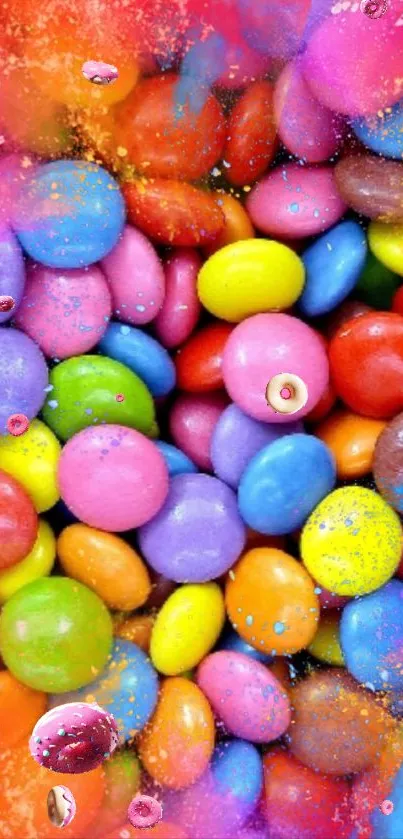 Colorful candy explosion wallpaper design.