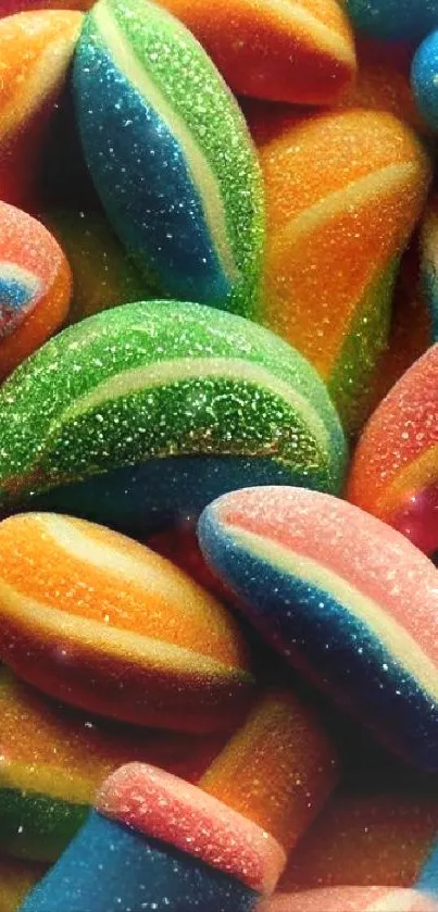 Colorful candy pattern smartphone wallpaper.