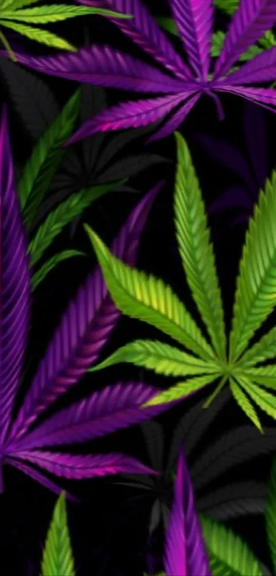 Colorful cannabis leaf artistic wallpaper.