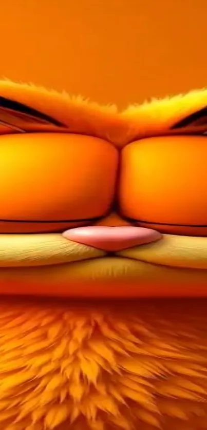 Vibrant cartoon cat with orange fur