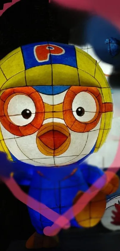 Colorful lantern of cartoon character with vibrant design.