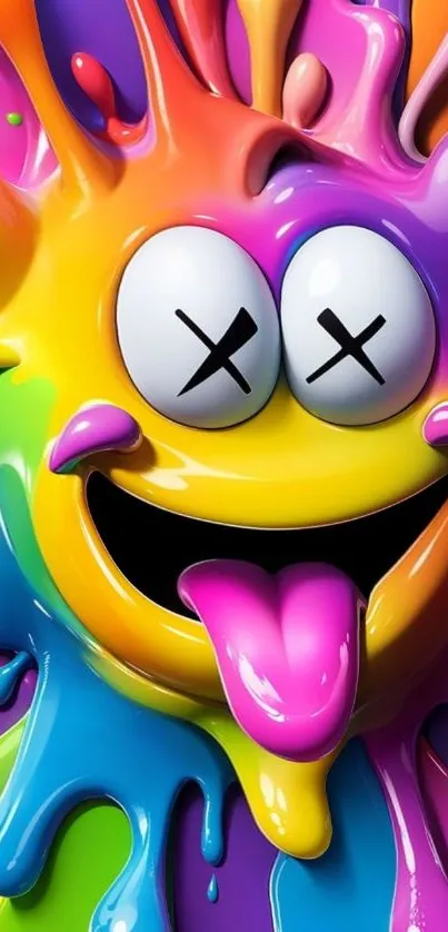 Vibrant cartoon splash design wallpaper.