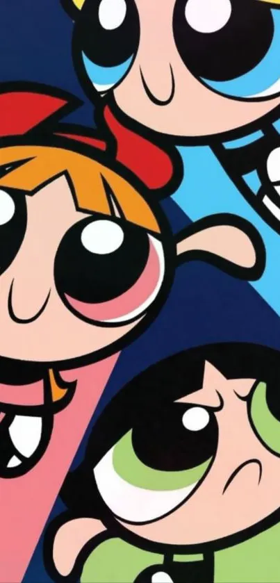 Vibrant cartoon trio with dynamic expressions in bold colors