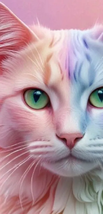 Colorful fantasy cat with vibrant hues