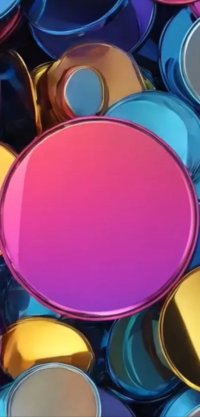 Colorful circles abstract wallpaper with vibrant hues