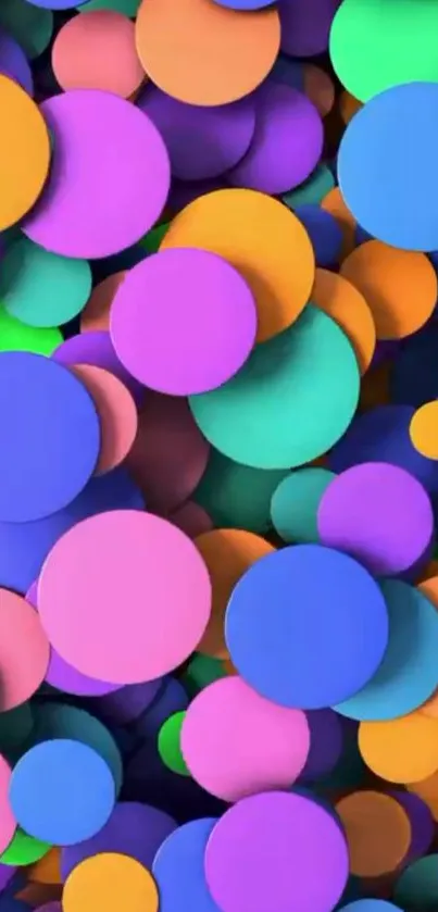 Vibrant wallpaper with colorful overlapping circles.