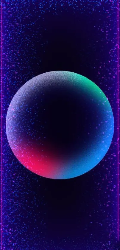 Vibrant sphere with colorful hues on black background wallpaper.