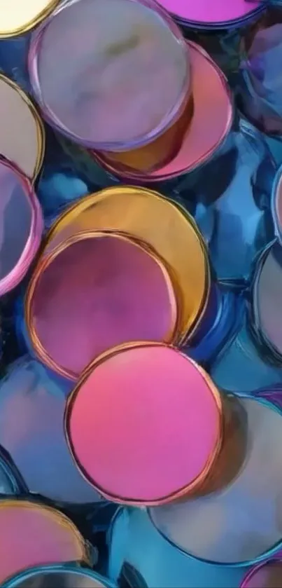 Colorful abstract circles design wallpaper.