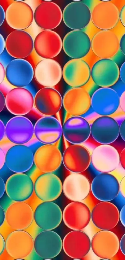 Vibrant and colorful circles wallpaper design