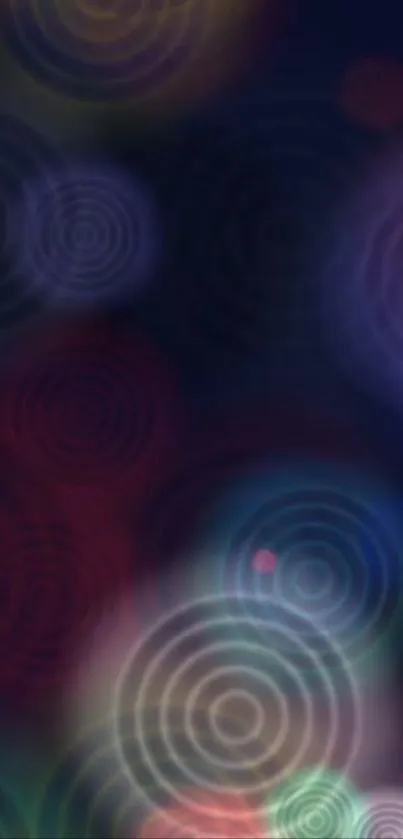 Colorful circular blur wallpaper with vibrant swirling designs.