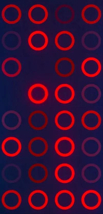 Red and blue circular pattern wallpaper.