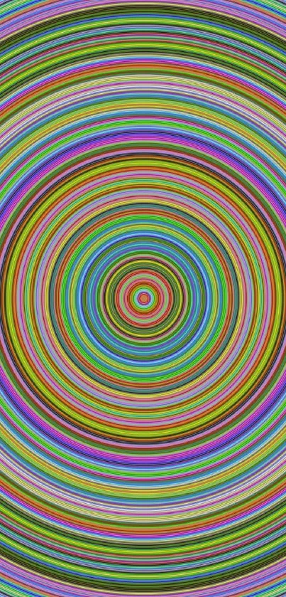 Vibrant circular pattern with colorful concentric rings.