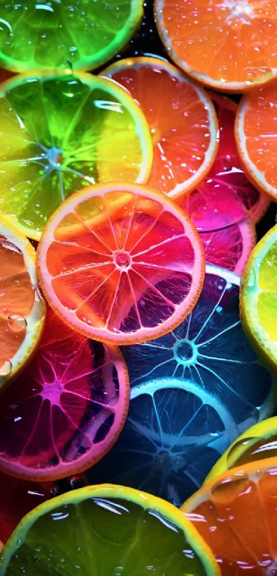 Vibrant citrus slices creating a colorful and juicy phone wallpaper.