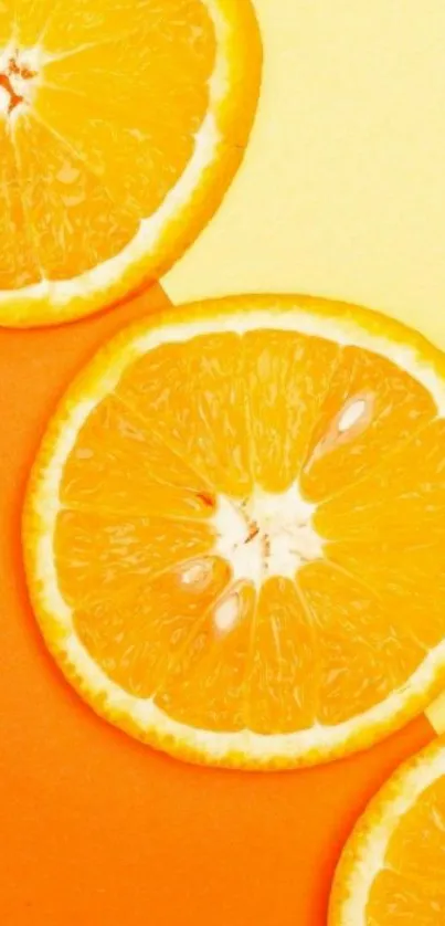 Bright orange slices create a vibrant, fruity wallpaper design.