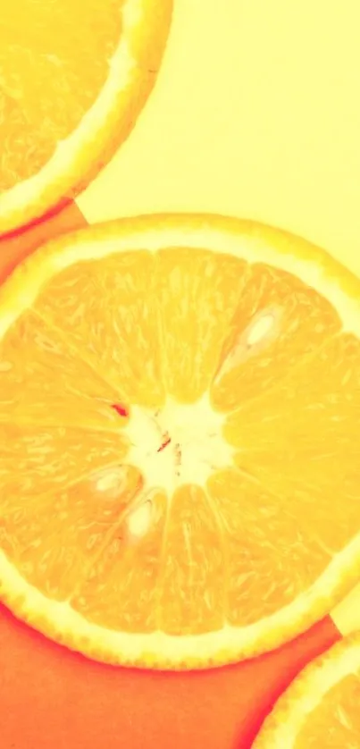 Bright citrus slices on a yellow background.