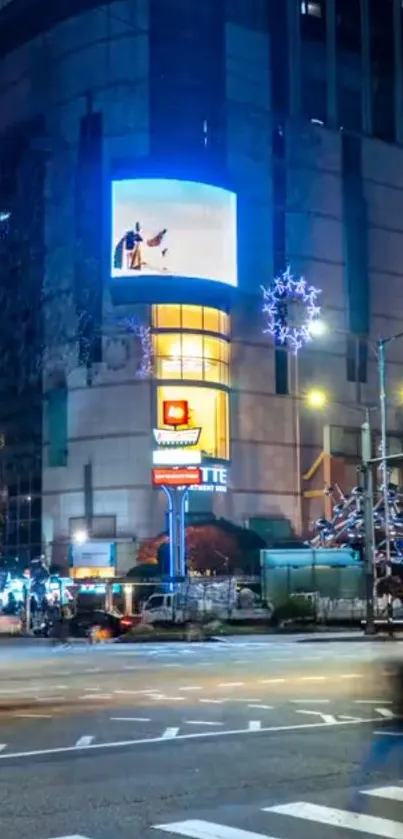 Bustling urban cityscape at night with neon lights and vibrant energy.