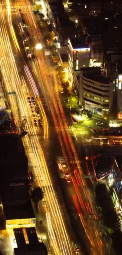 Vibrant city night scene with bright lights and bustling streets.