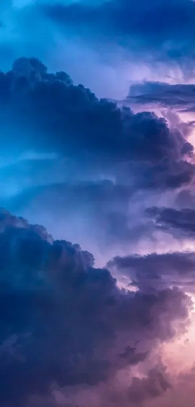 Blue and purple cloudscape mobile wallpaper.