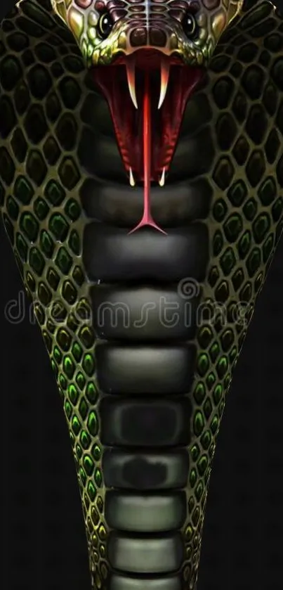 Vibrant cobra with detailed scales as mobile wallpaper.