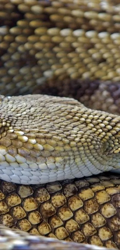 Coiled rattlesnake showcasing detailed scales.