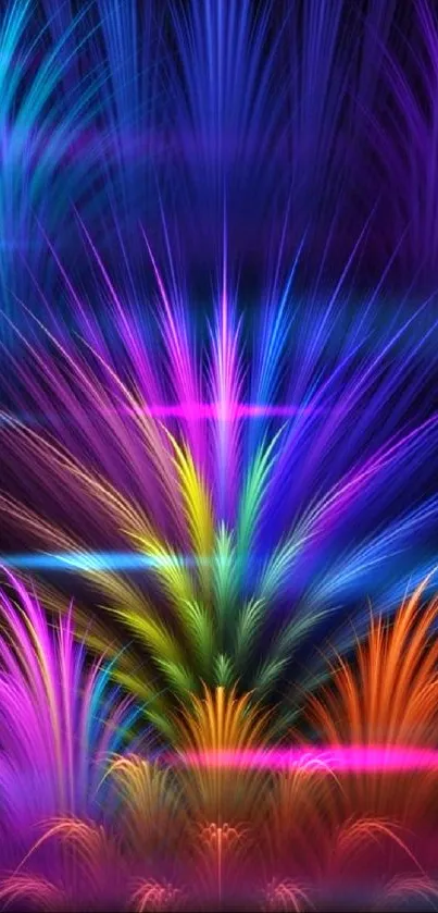 Vibrant abstract wallpaper with neon colors.