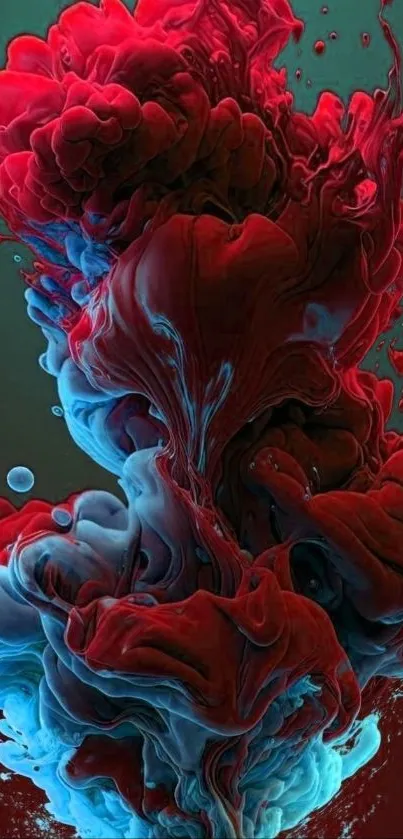 Colorful ink swirling in water, abstract design.