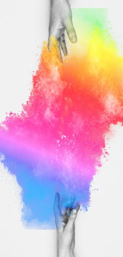 Vibrant rainbow color splash wallpaper with artistic design.