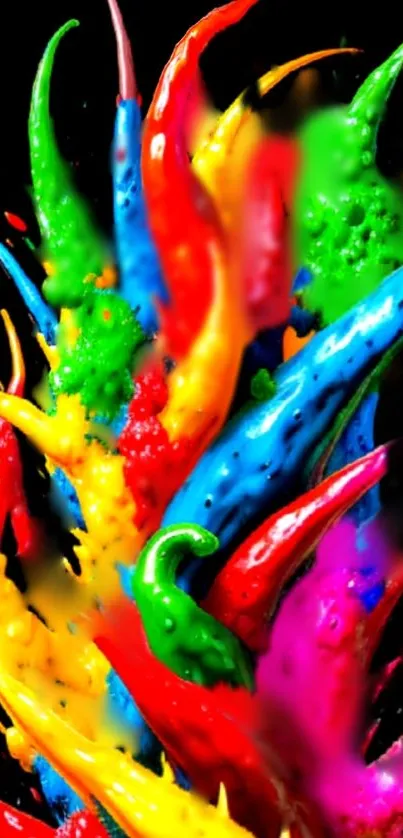 Vibrant color splash creating an abstract wallpaper.