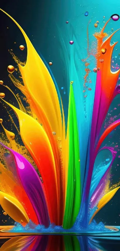 Vibrant color splash wallpaper for mobile, featuring dynamic hues and artistic design.