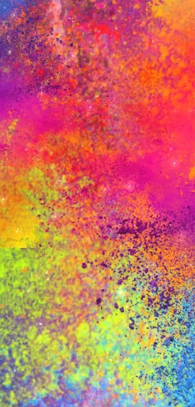 Colorful, vibrant splash wallpaper with neon hues for mobile.