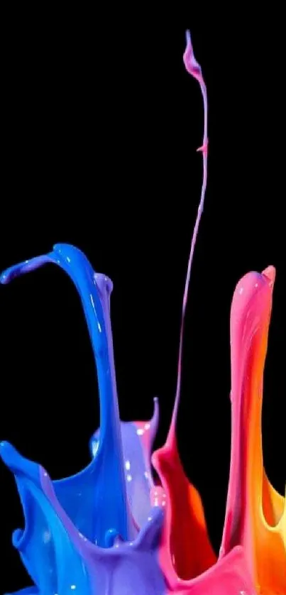 Vibrant color splash with dynamic rainbow hues on a black background.