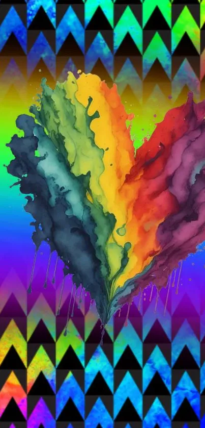 Vibrant abstract color splash wallpaper with bright hues.