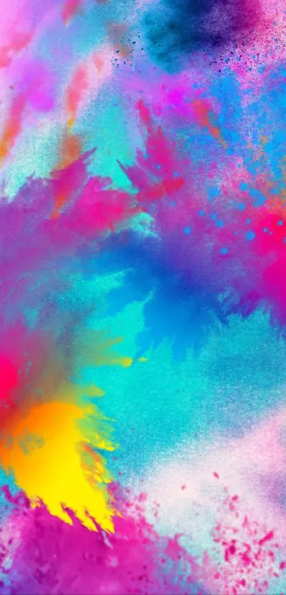 Vibrant abstract wallpaper with colorful splash design.