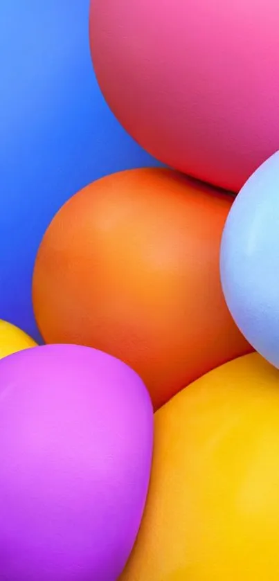 Vibrant abstract wallpaper with colorful balloons.