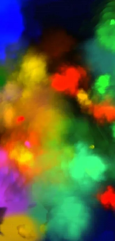 Vibrant and colorful abstract wallpaper with bright splashes.