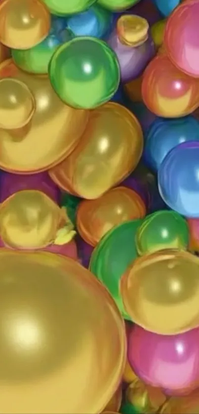 Colorful balloons floating lively