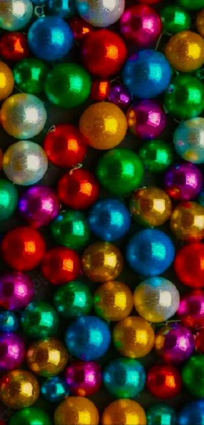 Vibrant multicolored beads arranged in a lively pattern.