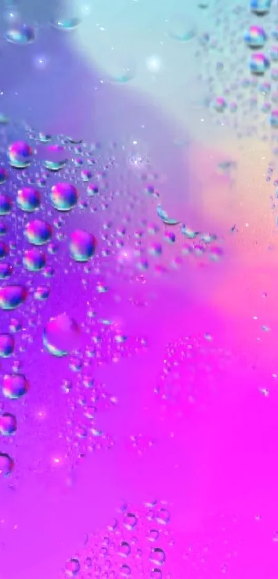 Colorful bubble wallpaper with purple and pink hues.