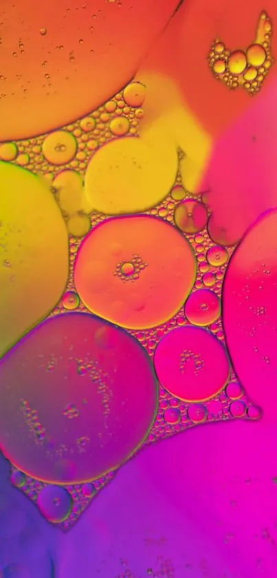 Vibrant mobile wallpaper with colorful bubbles.