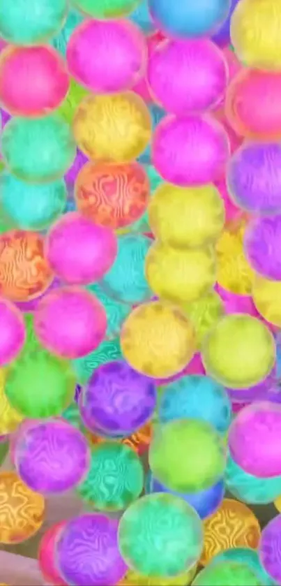 Vibrant colorful bubble wallpaper with neon hues.