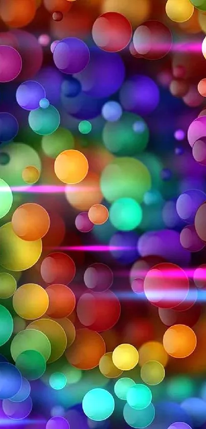 Vibrant colorful bubble wallpaper with overlapping circles.