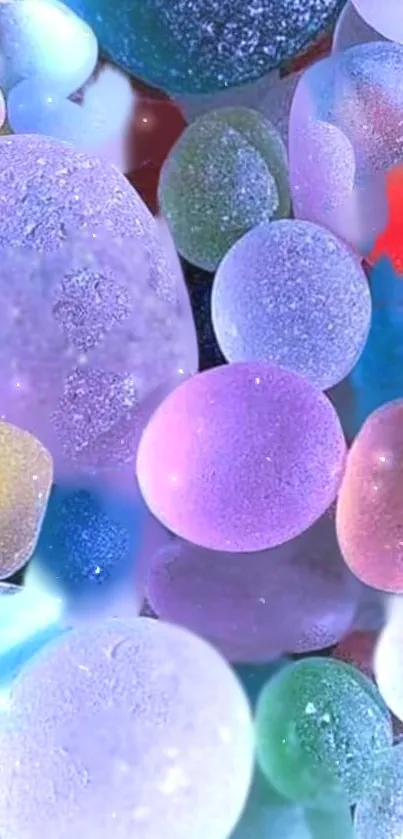 Colorful bubbles in vibrant purple and blue hues, perfect for a dynamic wallpaper.