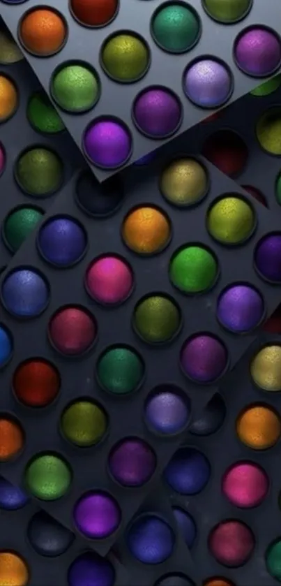 Vibrant, colorful button pattern wallpaper.