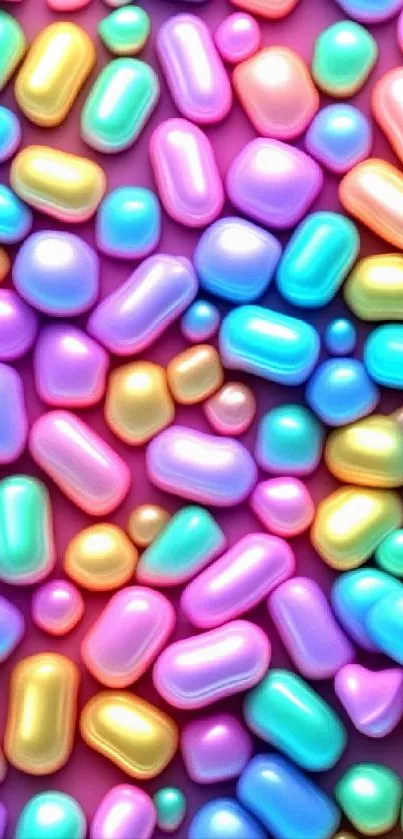 Vibrant colorful bubble pattern wallpaper.