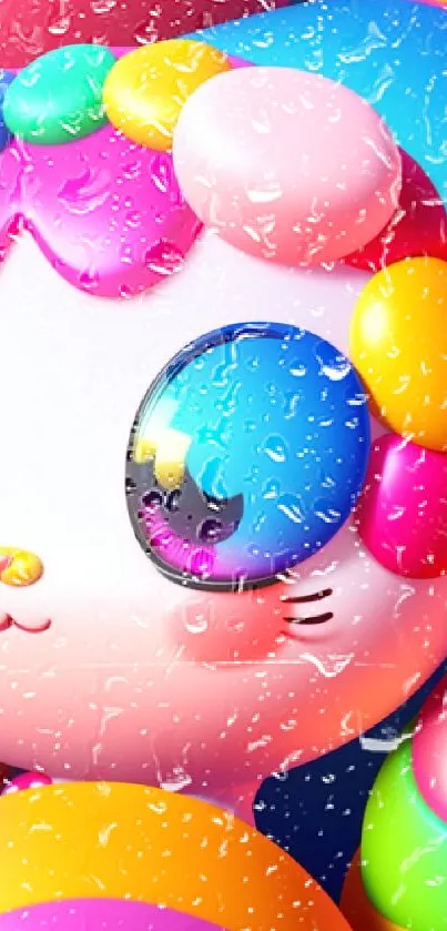 Vibrant and colorful cartoon character art for mobile wallpaper.