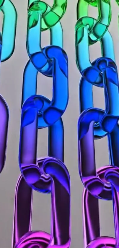Colorful chains in vibrant abstract design for mobiles.