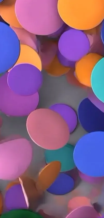 Vibrant colorful circles creating a confetti effect.